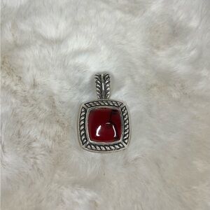 Vintage Red Jasper .925 Silver Pendant